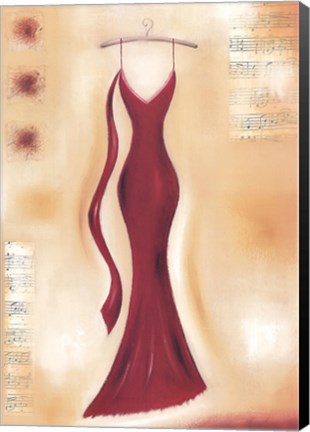 Framed Red Evening Gown II Print