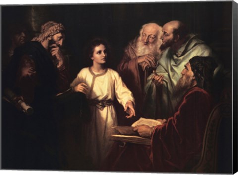 Framed Christ in the Temple Print