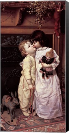 Framed Under the Mistletoe Print