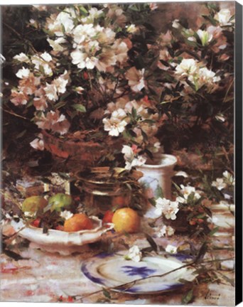 Framed Azaleas and Oranges, 1987 Print