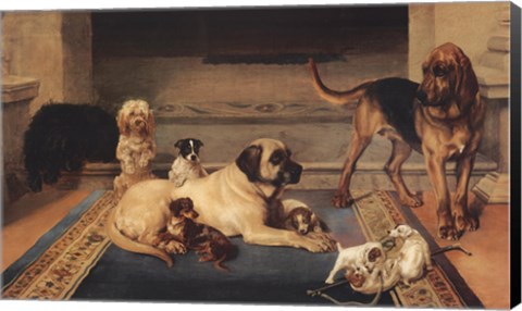 Framed Domestic Scene Print