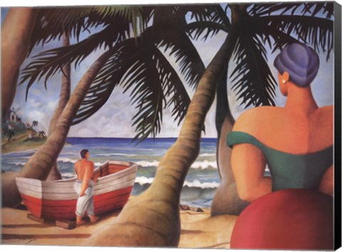 Framed West Indies Beach Print