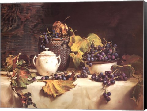 Framed Grape Leaves Print