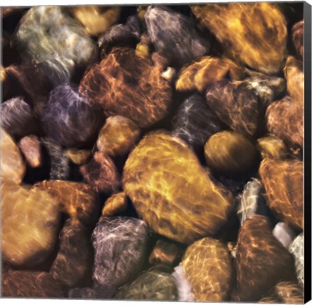 Framed River Rocks Print