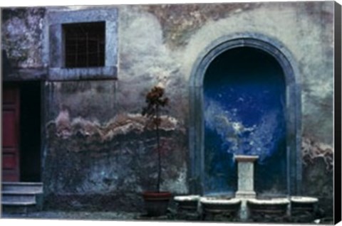 Framed Blue Alcove, Orvieto, Italy Print