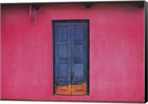 Framed Fachada Rosa, Teopisca, Mexico Print