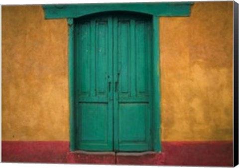 Framed Turquoise Lintel, San Juan Ostuncalco, Guatemala Print