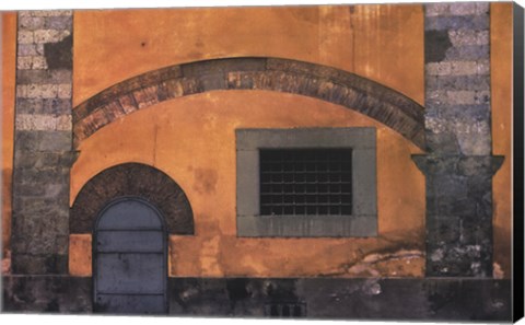 Framed Yellow Wall, Pisa, Italy Print