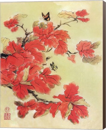 Framed Autumn Leaves I Print