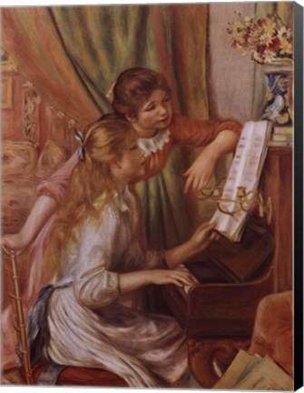 Framed Two Young Girls at the Piano Print