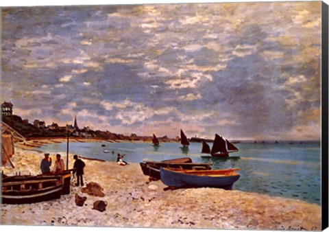 Framed Beach at Sainte-Adresse Print