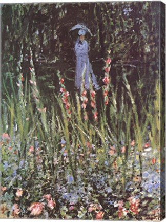 Framed Madame Monet in Her Garden at Giverny Print