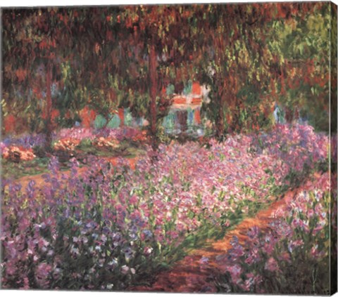 Framed Artist&#39;s Garden at Giverny, c.1900 (detail) Print