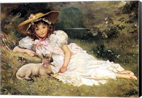 Framed Girl with her Pet Print