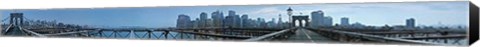 Framed Brooklyn Bridge by Night, NYC Print
