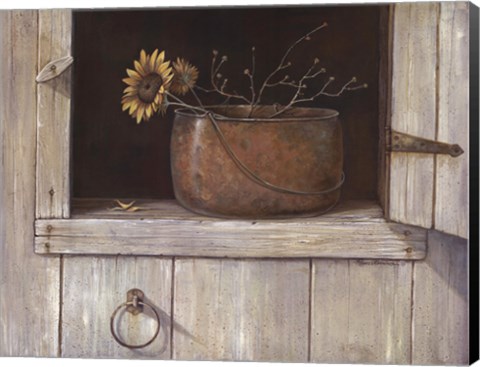 Framed Sunflower and Copper Print