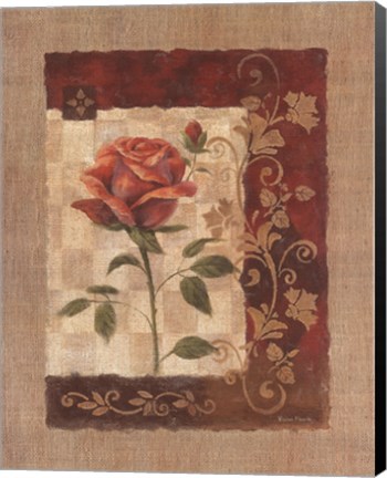 Framed Burlap Tea Rose Print