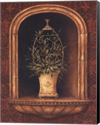 Framed Olive Topiary Niches I - special Print