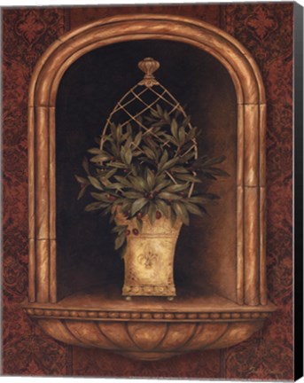 Framed Olive Topiary Niches II - special Print