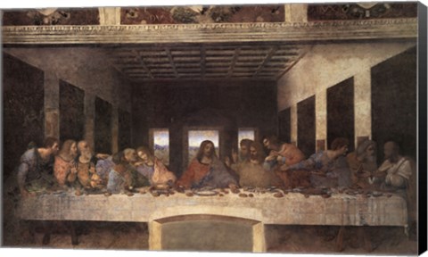 Framed Last Supper, c.1498 (post-restoration) Print