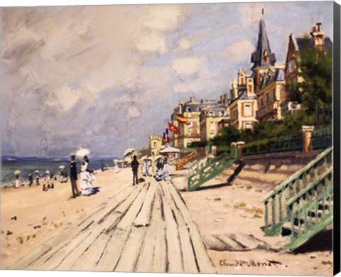 Framed Beach at Trouville, c.1870 Print