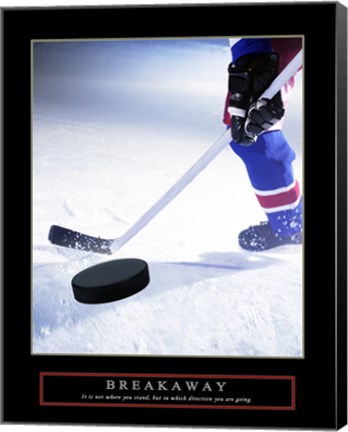 Framed Breakaway-Slap Shot Print