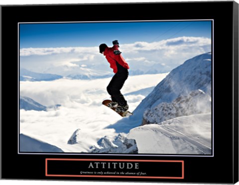 Framed Attitude - Snow Boarder Print