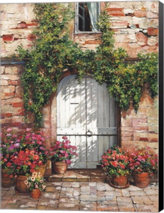 Framed Wooden Doorway, Siena Print