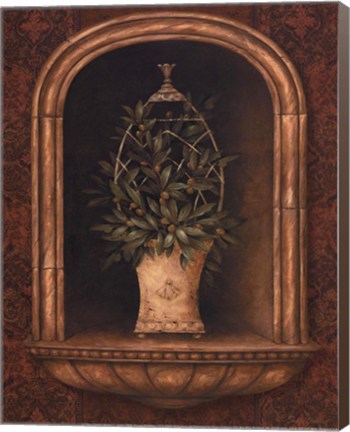 Framed Olive Topiary Niches I - Petite Print