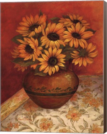 Framed Tuscan Sunflowers I Print