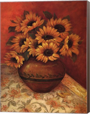 Framed Tuscan Sunflowers II Print