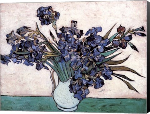 Framed Irises in Vase, c.1890 Print