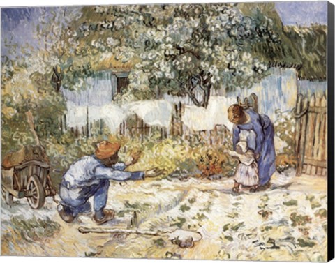 Framed First Steps (after Millet), c.1890 Print