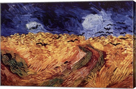 Framed Wheatfield with Crows, c.1890 Print