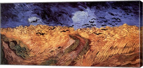 Framed Wheatfield with Crows, c.1890 Print