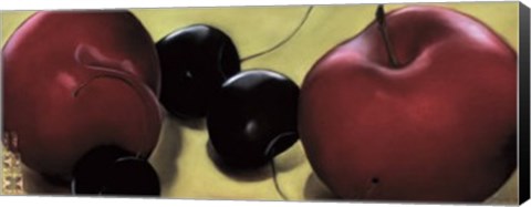 Framed Red Plums &amp; Cherries Print