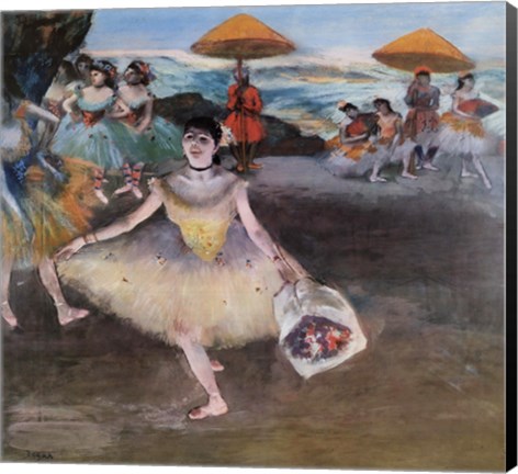 Framed Dancers on Stage with Bouquet Print