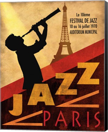 Framed 1970 Jazz in Paris Print