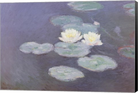 Framed Nympheas Effet du Soir Print