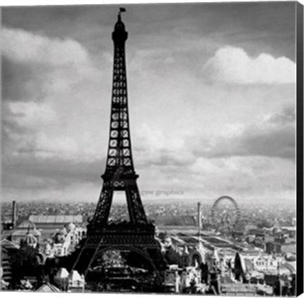 Framed Eiffel Tower, Paris France, 1897 Print