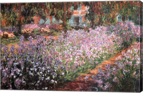 Framed Artist&#39;s Garden at Giverny, c.1900 Print