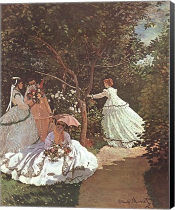 Framed Women in a Garden Print