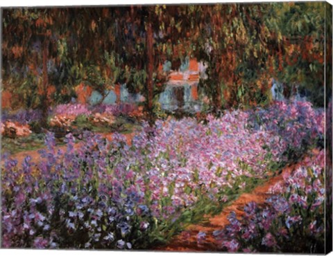 Framed Artist&#39;s Garden at Giverny, c.1900 Print