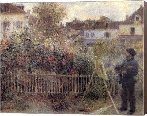 Framed Monet Painting in the Garden at Argenteuil, 1873 Print