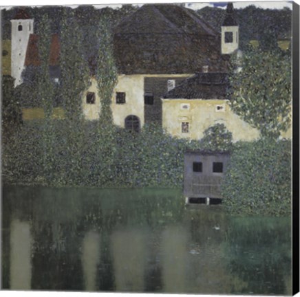 Framed Unterach Manor and Lock Chamber on the Attersee Lake, c.1908 Print