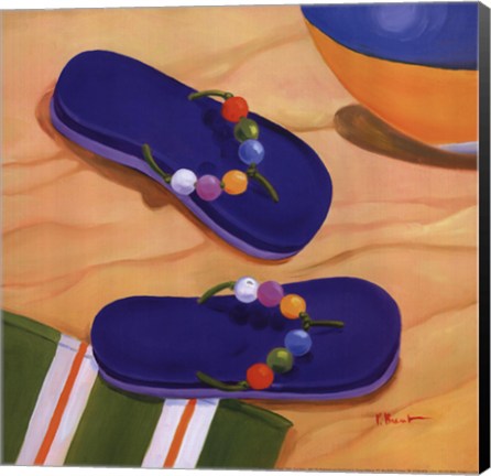 Framed Purple Flip Flops Print