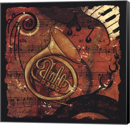 Framed Jazz Music III - mini Print