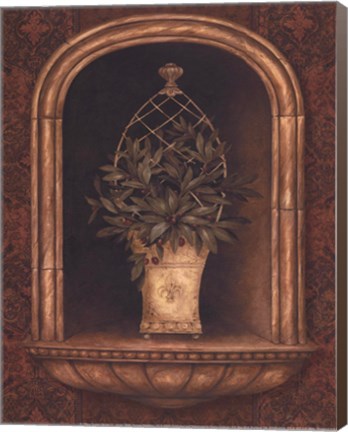 Framed Olive Topiary Niches II - petite Print