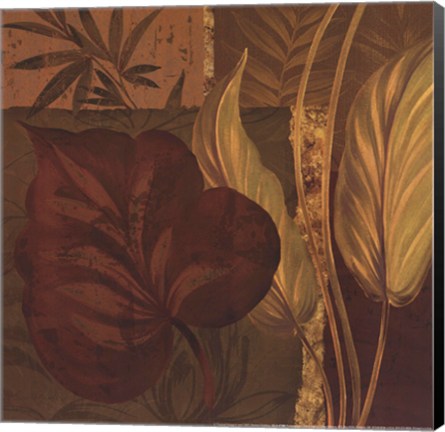 Framed Tropical Foliage II - mini Print