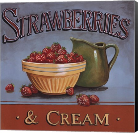 Framed Strawberries &amp; Cream Print
